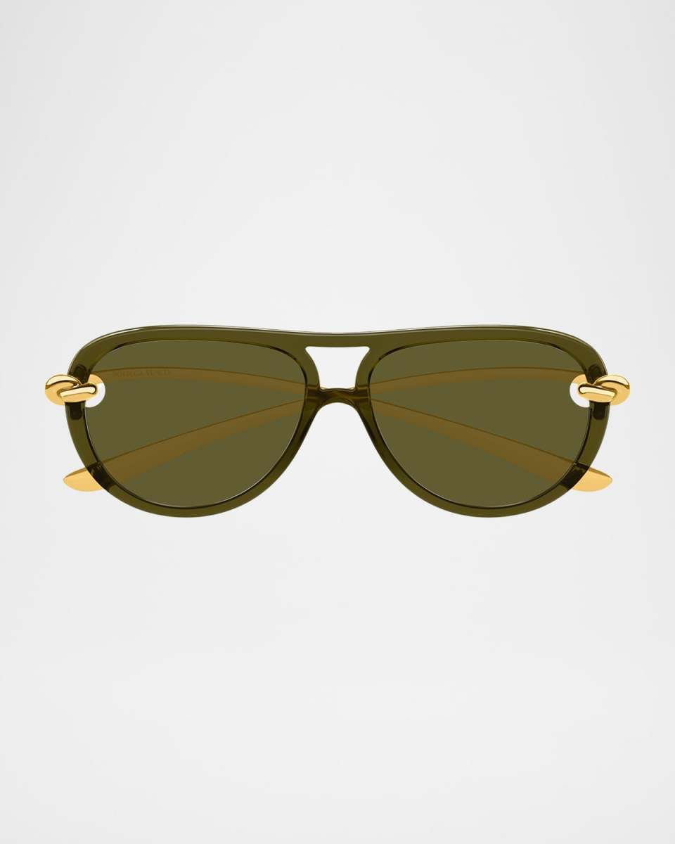 Knot Acetate & Metal Aviator Sunglasses
